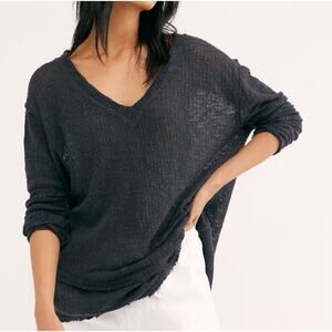 Free People Gauzy 100% Cotton Witchy Whimsigoth Lagenlook Lightweight Top Sz S